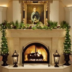 Best Inspirations : Mantel With Fir Tree Decorate Fireplace - Karbonix