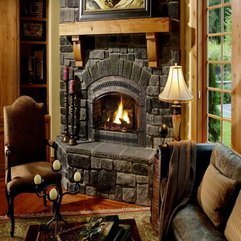 Mantel With Window Glass Decorate Fireplace - Karbonix