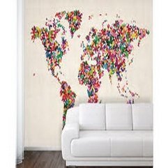 Map Wallpaper For Walls Colorful World - Karbonix