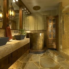 Marble Stones And Natural Wooden Color Of Luxury Bathroom To - Karbonix