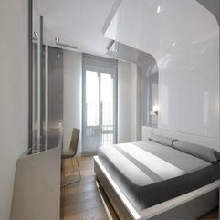 Master Bedroom With Unique Ceiling Design Serano Apartment - Karbonix