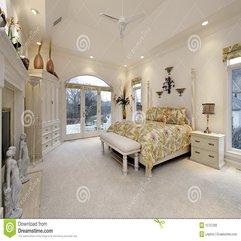 Master Bedroom With White Fireplace Royalty Free Stock Image - Karbonix