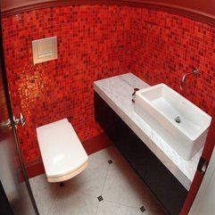 Mesmerizing Red Recycled Glass Wall Tiles With Cool White Single - Karbonix