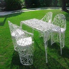 Metal Garden Furniture Modern White - Karbonix