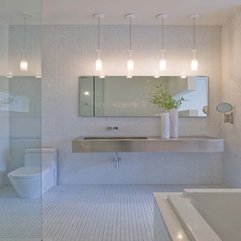 Best Inspirations : Minimalist Bathroom Come Lighting Neutral Color Brilliant Design - Karbonix