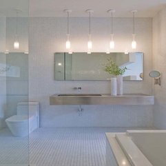 Minimalist Bathroom Come Lighting Neutral Color Brilliant Design - Karbonix