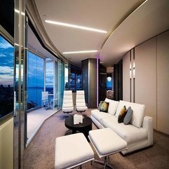 Modern Apartment Interiors With Great Glass Wall - Karbonix