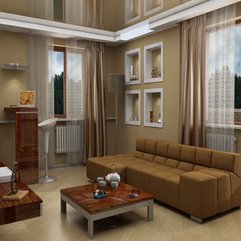 Modern Brown Living Room In Modern Style - Karbonix