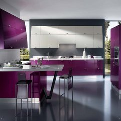 Modern Design Purple Color Unique Kitchen - Karbonix