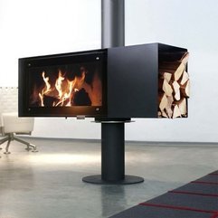 Best Inspirations : Modern Fireplace With Pole Design Idea Modern Fireplace Design - Karbonix