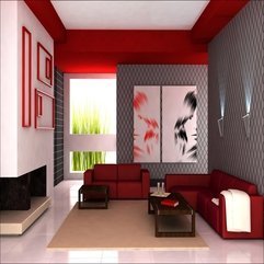 Modern Living Room Design Redinterior Red Living Room Interior - Karbonix