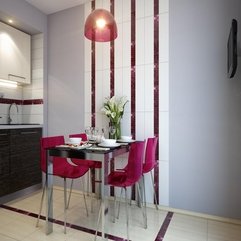 Modern Stylish Hot Pink White And Grey Dining Kitchen Room Design - Karbonix