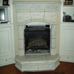 Natural Rustic Faux Fireplace With Wooden Walls Around Also Black - Karbonix