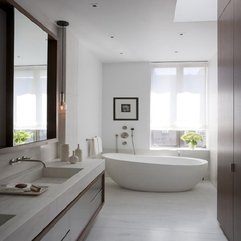 Natural White Bathroom Decorating Ideas With Bath Tub And Large - Karbonix