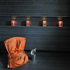 Near Silver Bucket With Wine Orange Couch - Karbonix