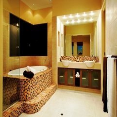 Neutral Bathroom Design With Spa Style Interior Featured Ceiling - Karbonix
