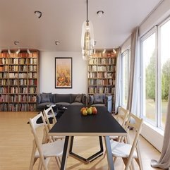 Neutral Scandinavian Dining Room Design With Nice Black Wooden - Karbonix
