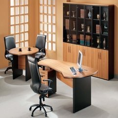 Office Design For Small Space With Wooden Desk With Wheeled Chair Modern Home - Karbonix