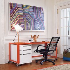 Office Desk Orange Metal - Karbonix