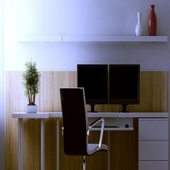 Office White Desk Black Accents White Wood - Karbonix