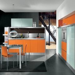 On Dark Background Orange Kitchen - Karbonix