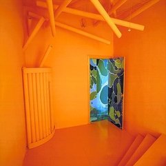 Orange Mozaik Pipe Style Ceiling Aquatic Door Pattern Dainty - Karbonix