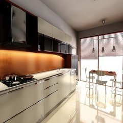 Orange White Kitchen Modern Design - Karbonix