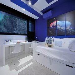 Best Inspirations : Ornament On White Bunk Bed Under Space Painting On Blue Wall In Kids Room Dinosaurus - Karbonix