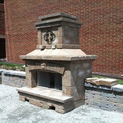 Outdoor Porches With Fireplaces With Square Brick - Karbonix