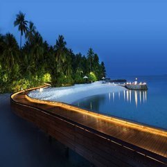 Path Over The Ocean With Ambient Lighting On The Side Marvelous Wooden - Karbonix