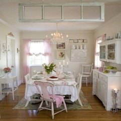 Pink And White Shabby Chic Idea In Small Kitchen Design Integrated - Karbonix