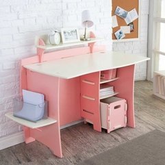 Pink Computer Desk Cart For Home Office In Modern Style - Karbonix