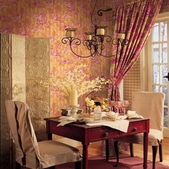 Pink Floral French Country Curtains In Adorable Dining Room With - Karbonix