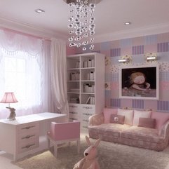 Pink Lilac Blue Girls Bedroom Three Drawers Study Desk In Feminine Style - Karbonix