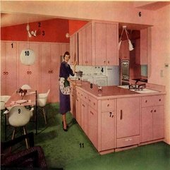 Best Inspirations : Pink Painted Wood Cabinet Vintage Kitchen - Karbonix