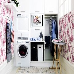 Pink Wallpaper Laundry Room - Karbonix