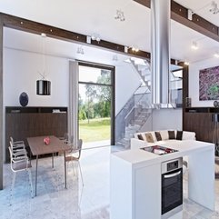 Plan Kitchen Concept With White Island And Marble Floors Modern Open - Karbonix