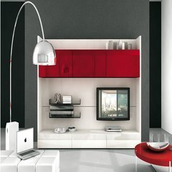 Plastic Tv Cabinet White Red - Karbonix