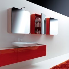 Pretty Fabulous Colorful Bathroom In Red White Daily Interior - Karbonix