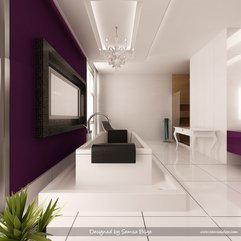 Purple White Bathroom Glamour Chandelier Romantic Design - Karbonix