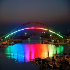Best Inspirations : Rainbow Bridge With Bay Scenery Night View - Karbonix