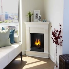 Real Flame White Chateau Corner Gel Fireplace - Karbonix
