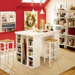 Red And White Color Home Office - Karbonix