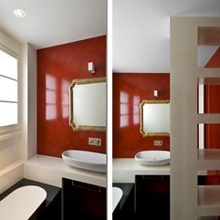 Red And White Colors In Luxury Bathroom Design For The Use Of - Karbonix