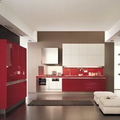 Red And White Kitchen Modern Design - Karbonix