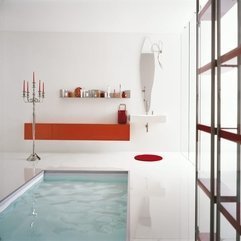 Red Bathroom Design Minimalist White - Karbonix