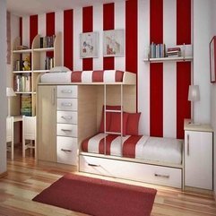 Red Bedroom Interior Design Unique Decoration Striped Red Bedroom - Karbonix