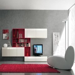 Red Cabinet For Lcd Tv Simple White - Karbonix