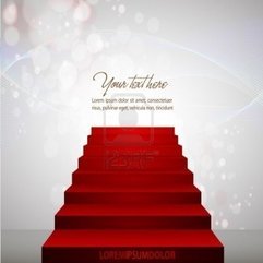 Red Carpet On Stairs Pointing To Your Text Royalty Free Cliparts - Karbonix