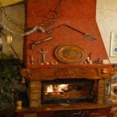 Red Fireplace Essentials Cafe - Karbonix